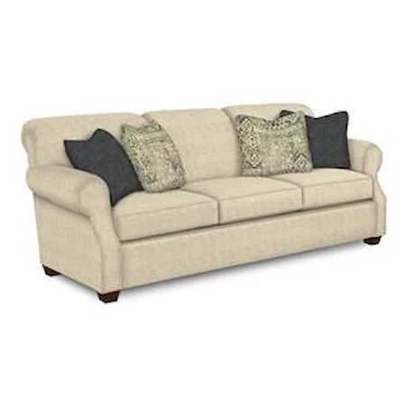 Grande Sofa with Rolled Back and Tapered Wood Feet